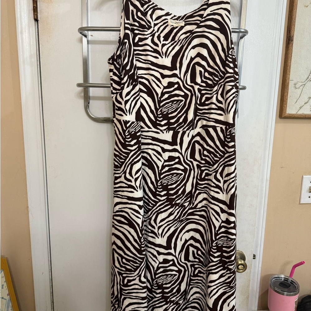 Seven7 Black and White Zebra Maxi Dress